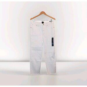 J Crew Factory Petite White Stovepipe Straight Jean Signature Stretch+ Women 30P